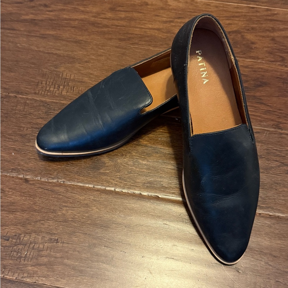 Patina by Portland Leather Black Flats NEW sz 9.5